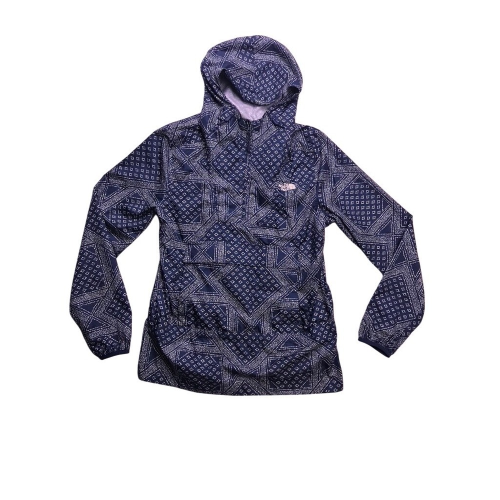 The North Face Fanorak Windbreaker Womens XS Blue Excellent Bandana Print Jacket